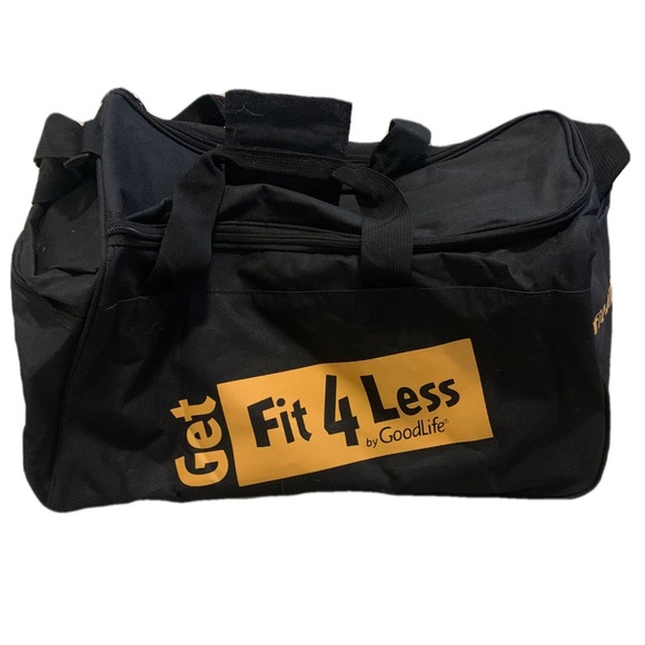 GoodLife Fitness "Get Fit 4 Less" Black Duffel Gym Bag - Picture 1 of 11